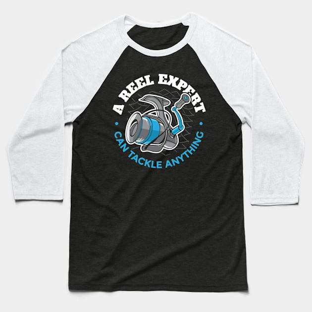 A reel expert fishing design. Baseball T-Shirt by SzarlottaDesigns